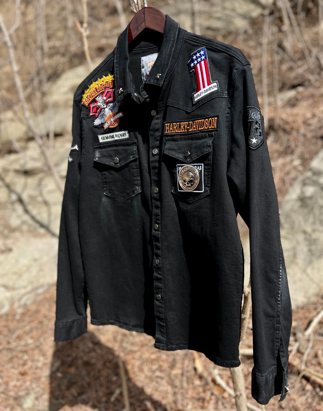 2588 스컬 할리 블랙워싱 NB 상품이미지4