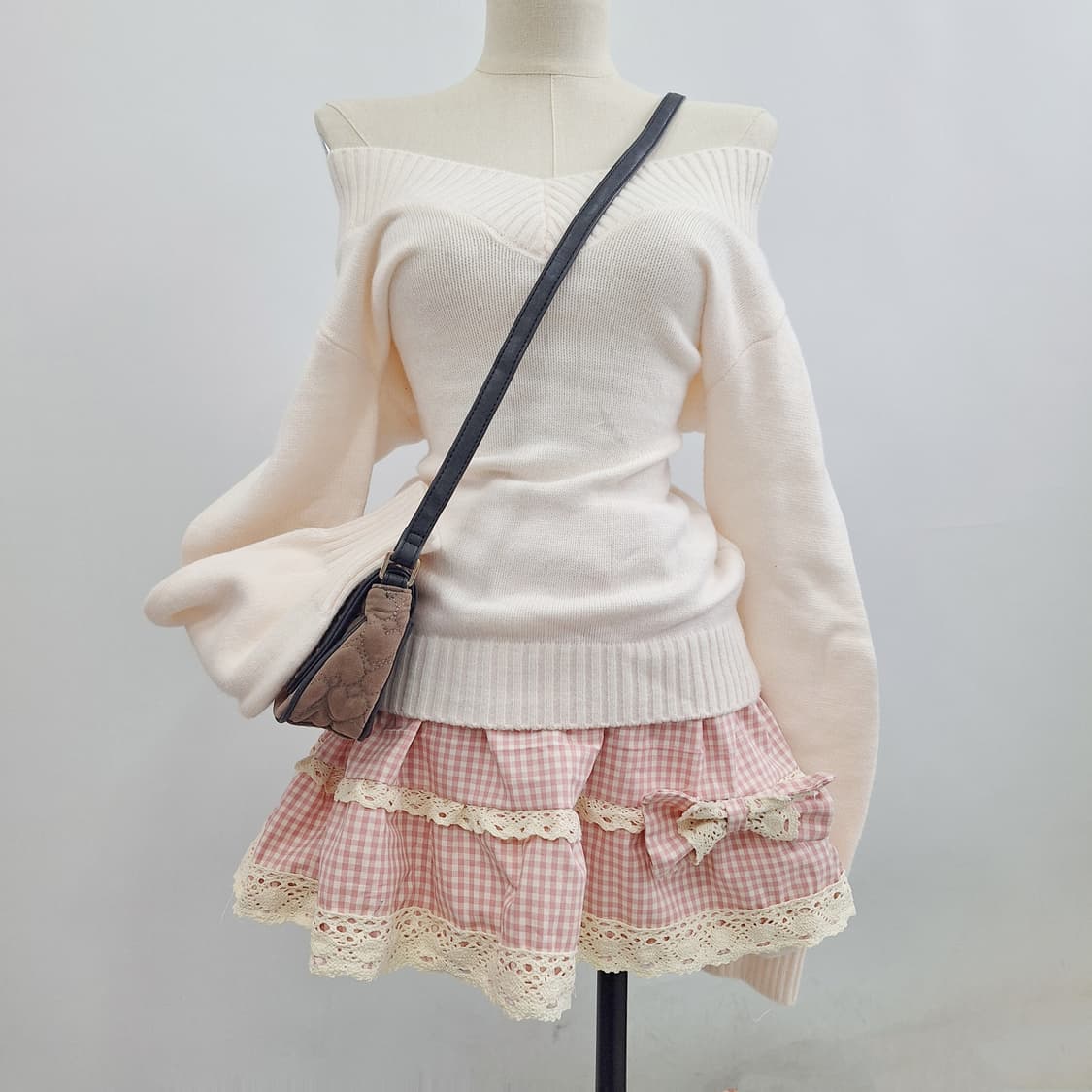 딸기 체크 스커트 라떼갸루 히메갸루 히메카지 러블리 갸루 스카판 큐롯 상품이미지3