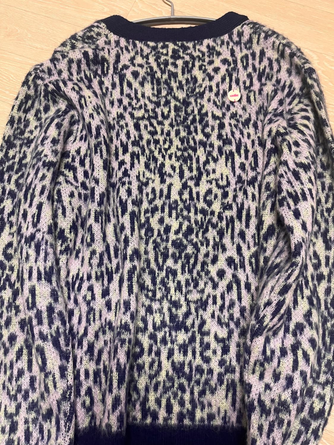 LEOPARD KNIT CARDIGAN NAVY 상품이미지6