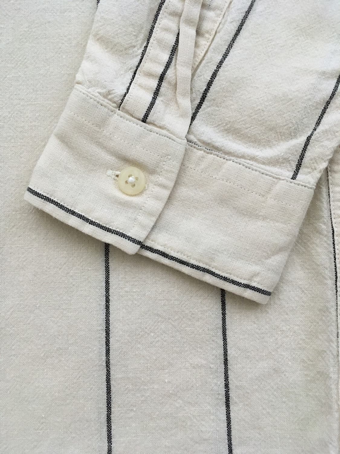 90s linen blended stripe B.U shirts 상품이미지6