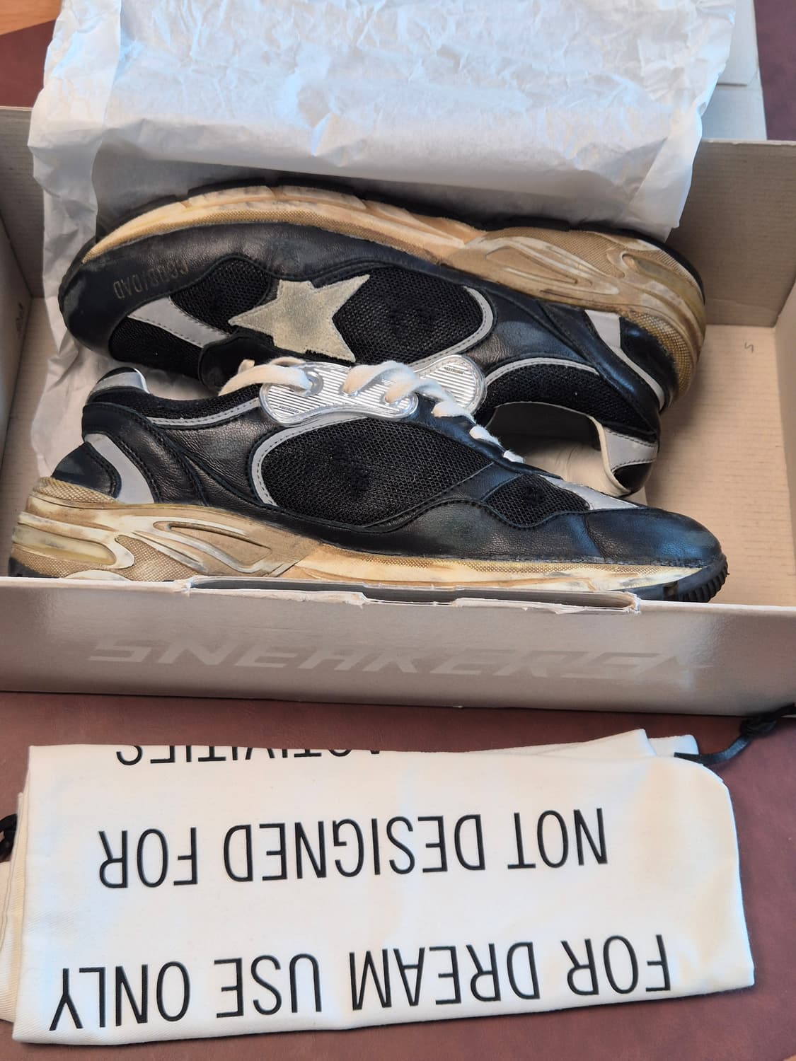 바닥보강255-260(40) 정품 골든구스 메쉬나파 레더 대드스타 상품이미지6