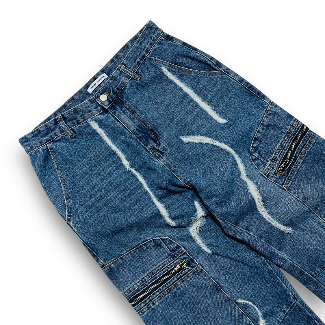 PERSON INTENTION 크랙 워시드 데님 카고팬츠 상품이미지2