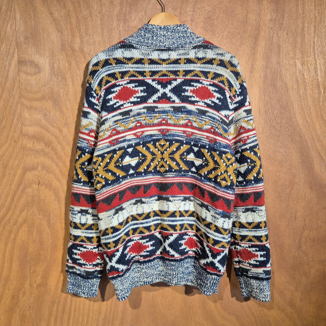 올젠 노르딕 패턴 빈티지 니트 집업 110 상품이미지4