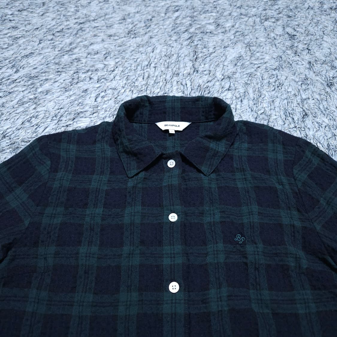 빈폴) L 여자 7부반팔 크롭셔츠 체크남방 / 왕눈이샵 상품이미지3