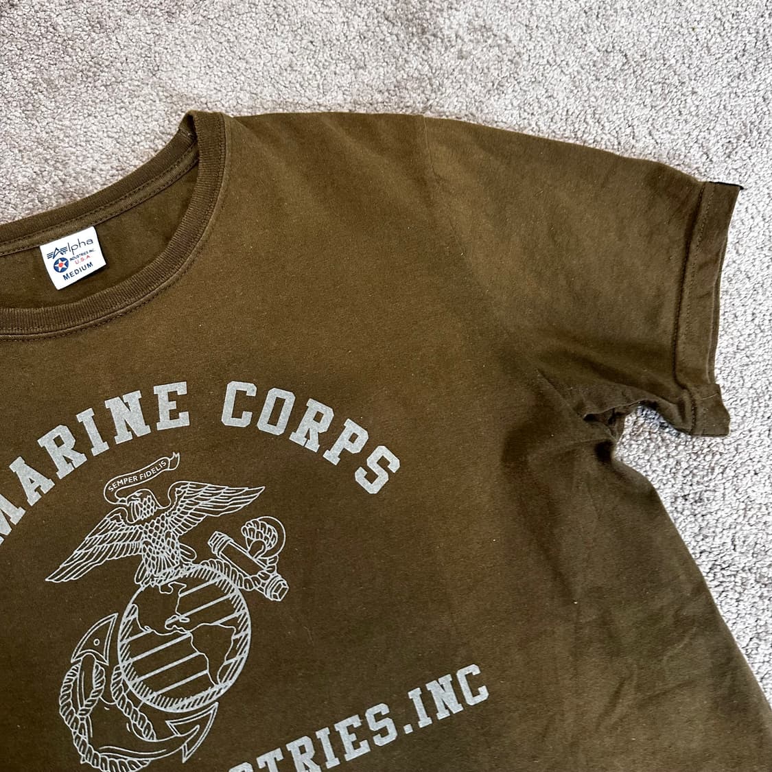 알파인더스트리 USMC 로고 반팔 티셔츠M 상품이미지4