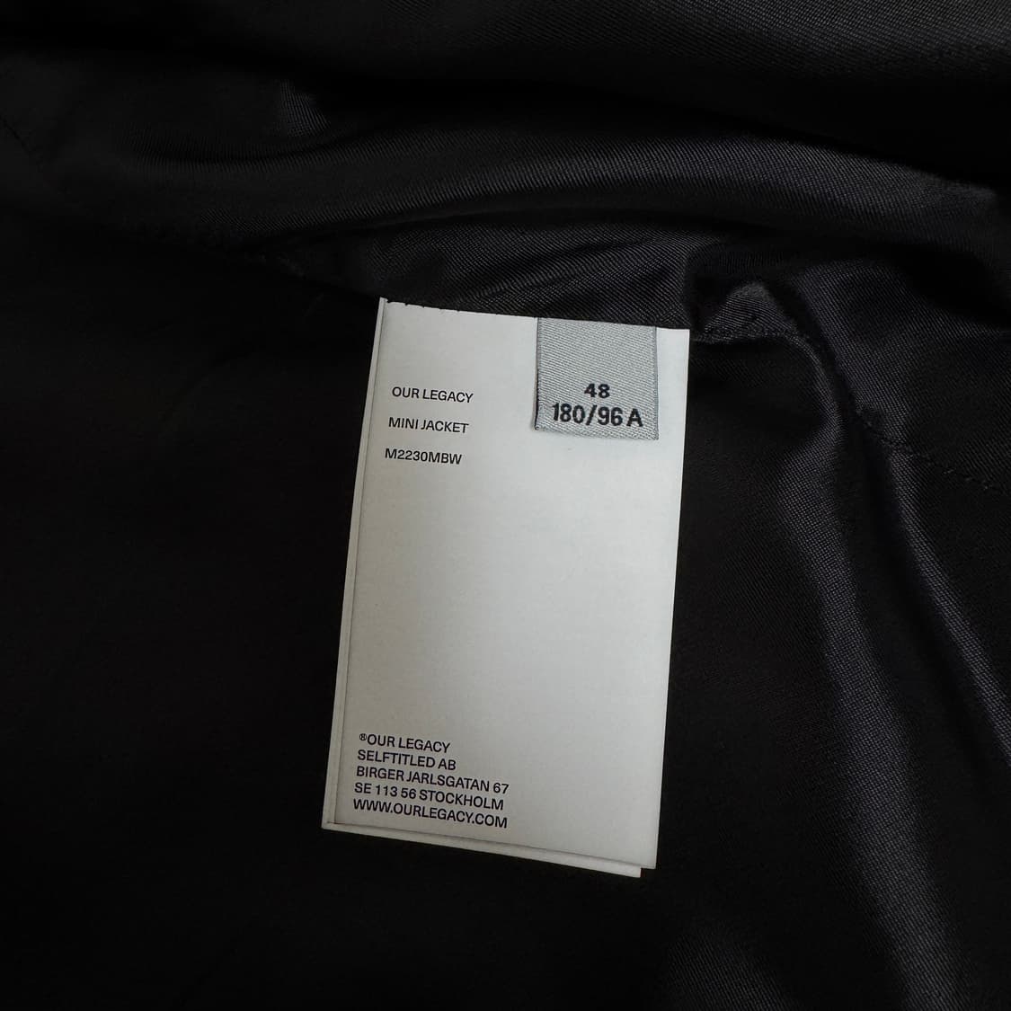 아워레가시 블랙 워스티드 울 미니 자켓 48 사이즈 새상품 상품이미지5