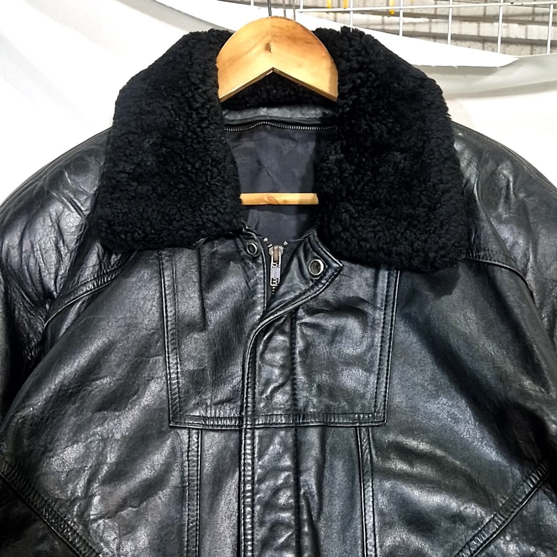 Vintage 가죽 봄버 자켓 상품이미지2