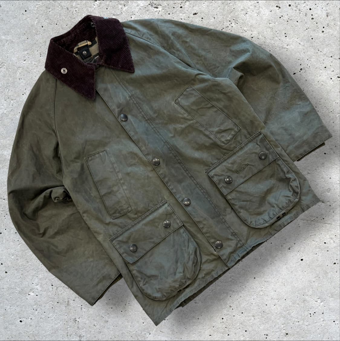 [32] 바버 비데일 왁스 자켓 올리브 빈티지 D624 상품이미지1