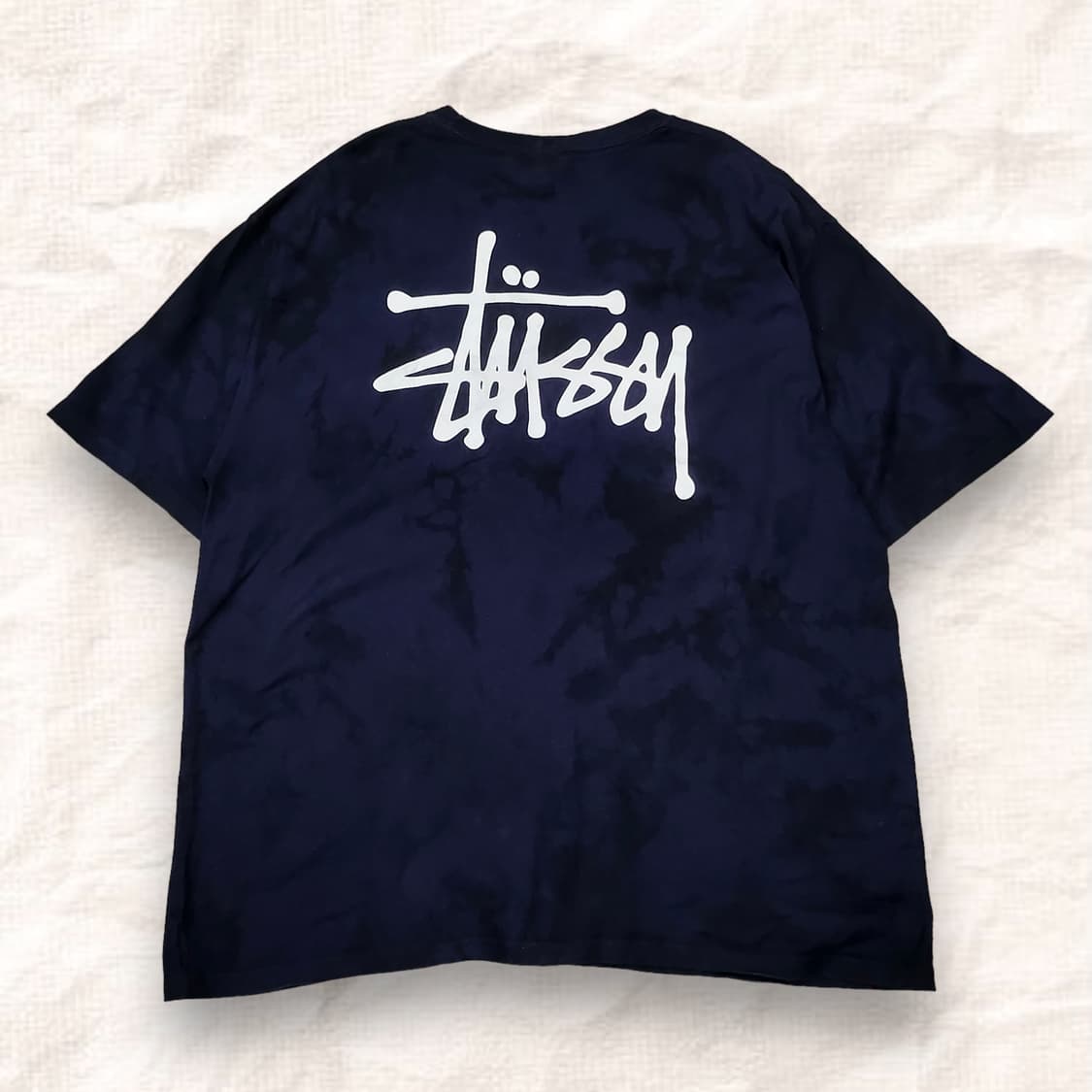 스투시 스탁로고 가먼트다잉 네이비 반팔티 상품이미지1