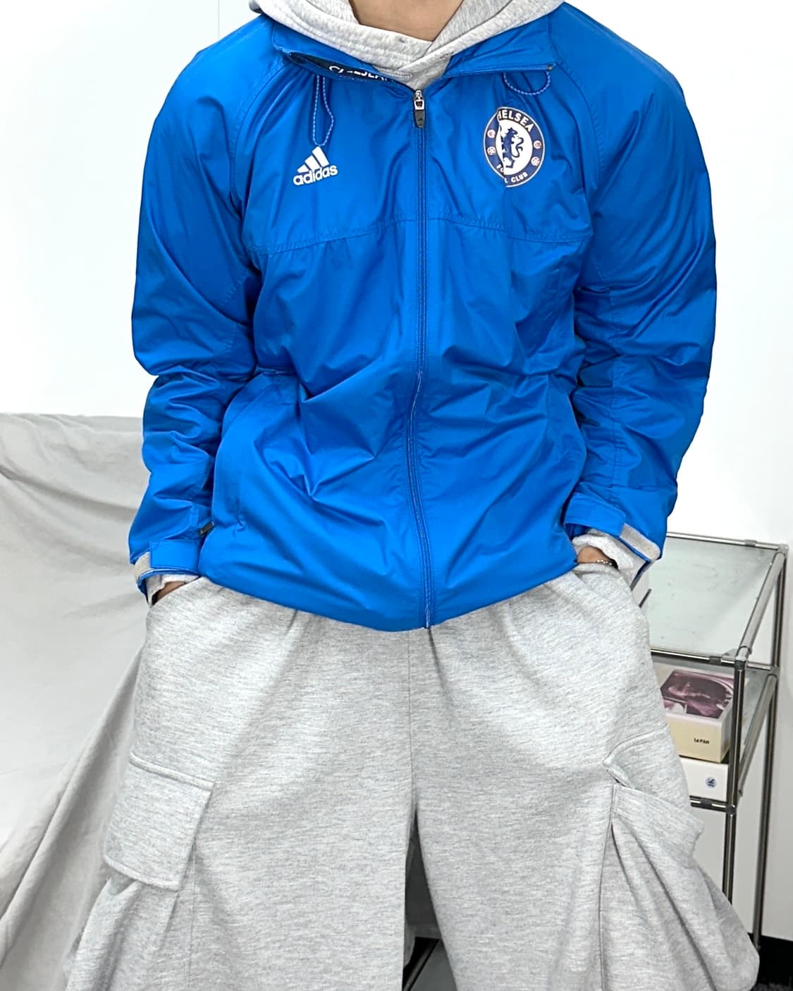 아디다스 첼시 블루 바람막이 L 상품이미지1