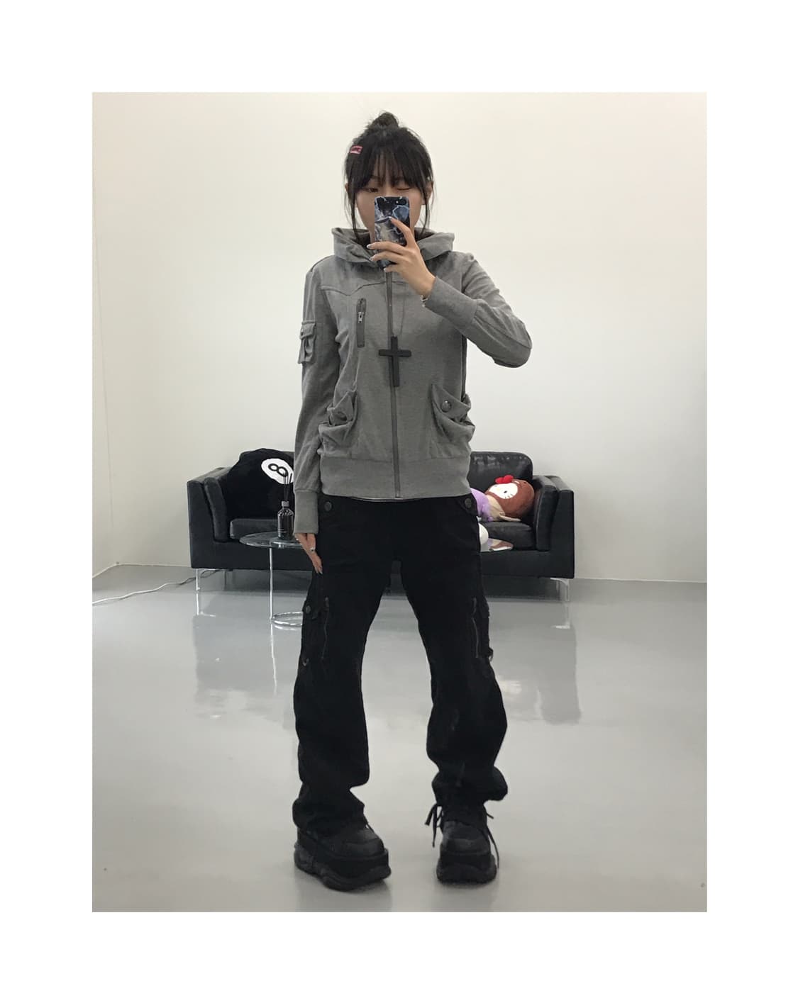 Lazy Dais Y2k High Neck Zip Up Hoodies 상품이미지1