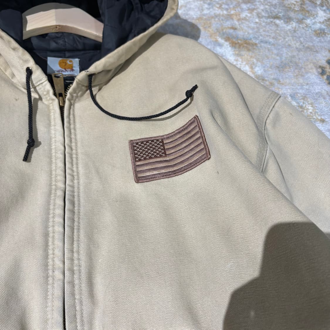 90‘s 칼하트 빈티지 성조기 후드 워크자켓 상품이미지3