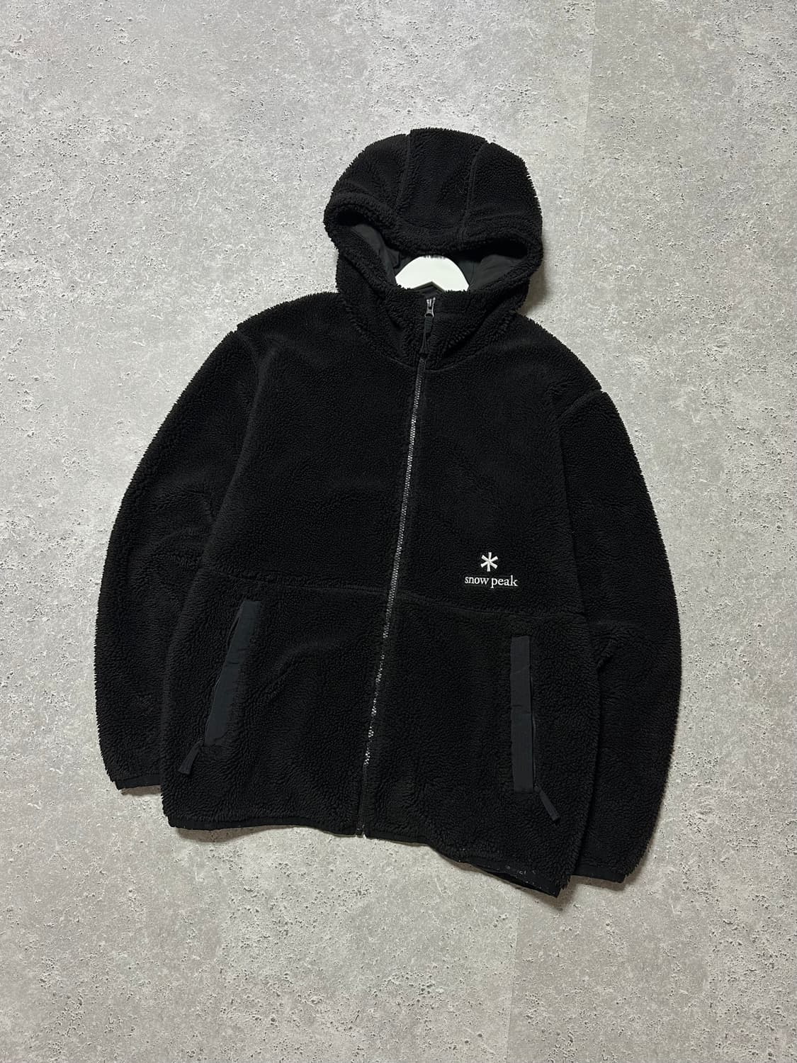 스노우피크 스몰로고 블랙 후드 후리스 집업 상품이미지1