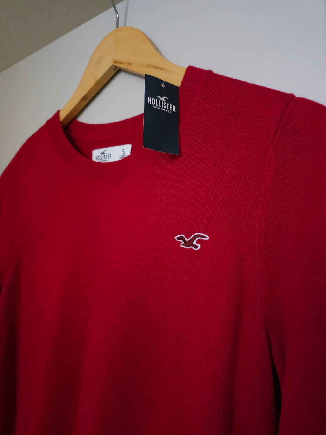 새상품)홀리스터 레드 면니트 상품이미지2