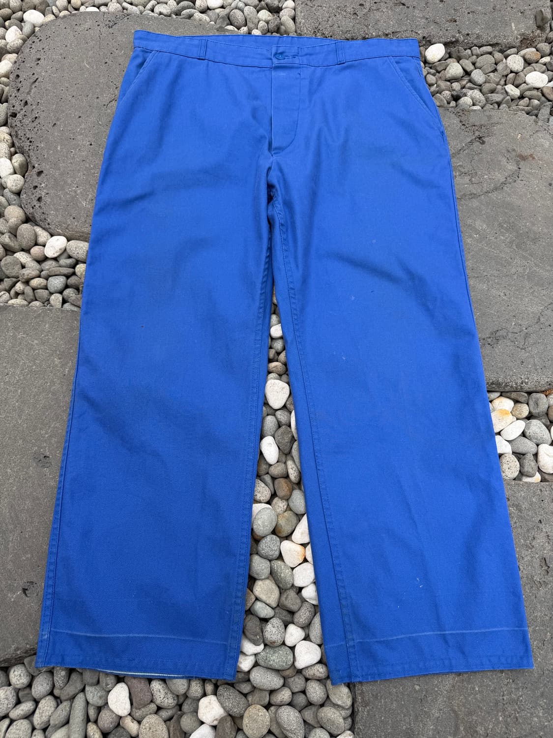 1990s WASHED BLUE WIDE 빈티지 프렌치와이드워크팬츠 상품이미지1