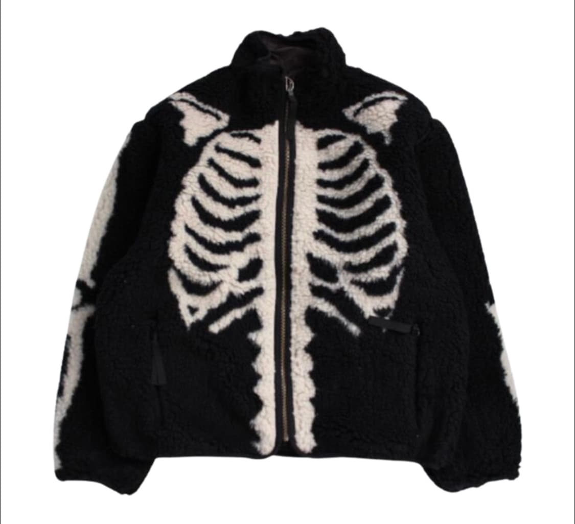 캐피탈 본 패턴 보아 플리스 리버시블 블루종 블랙 3사이즈 상품이미지2