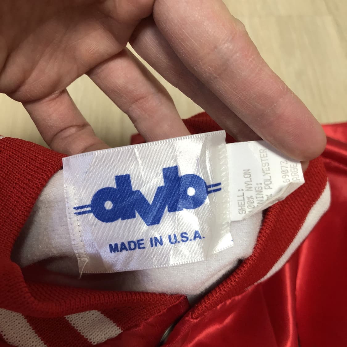 (L) 90's U.S.A DVB 피자헛 레드 바시티 새틴 자켓 스타디움 상품이미지4
