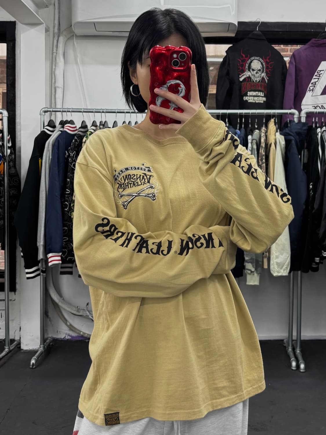 밴슨 레더 자수 롱슬리브 상품이미지2