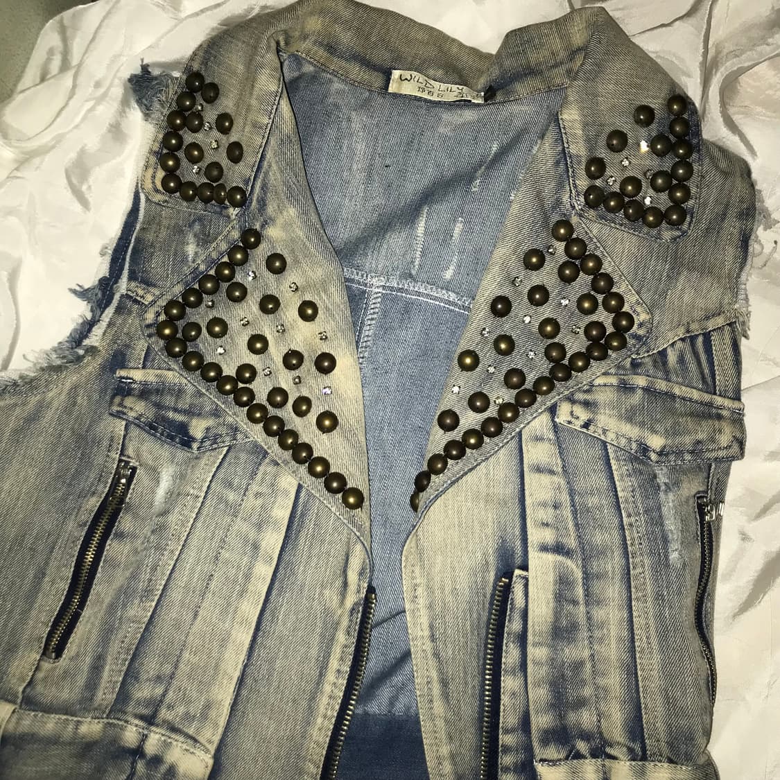 Vintage 락 고스펑크 데미지 스터드 vest 상품이미지6