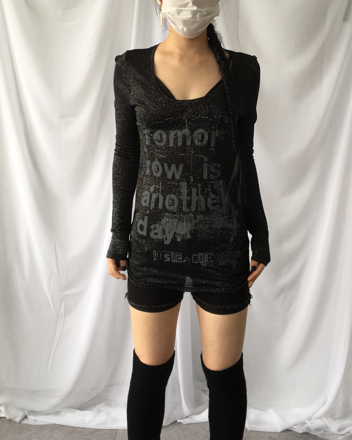 Full glitter lettering printing mesh sle 상품이미지9
