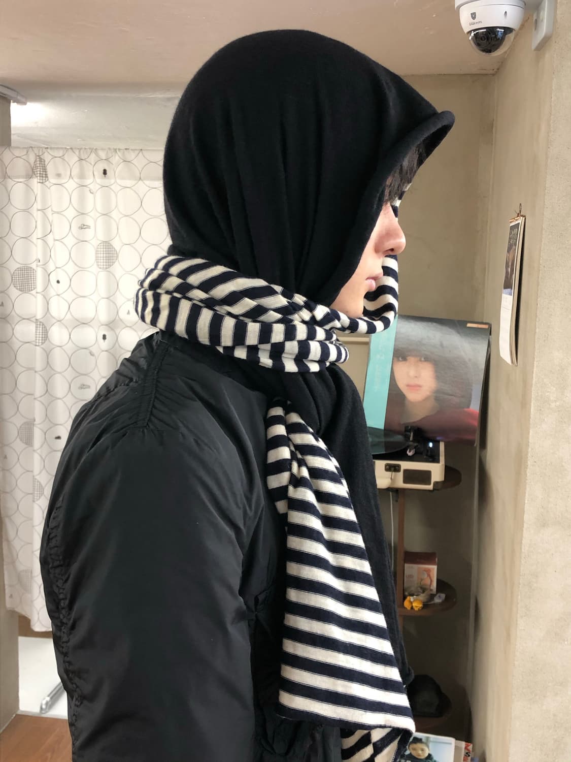 Comme des garcons 하프 스트라이프 머플러 상품이미지1