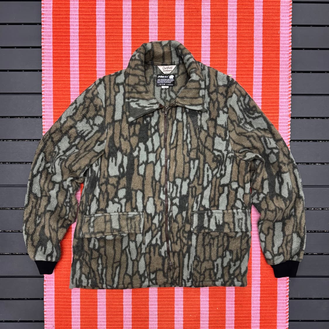 80s 클라크필드 트리바크 카모 후리스 집업 made in USA (L) 상품이미지1