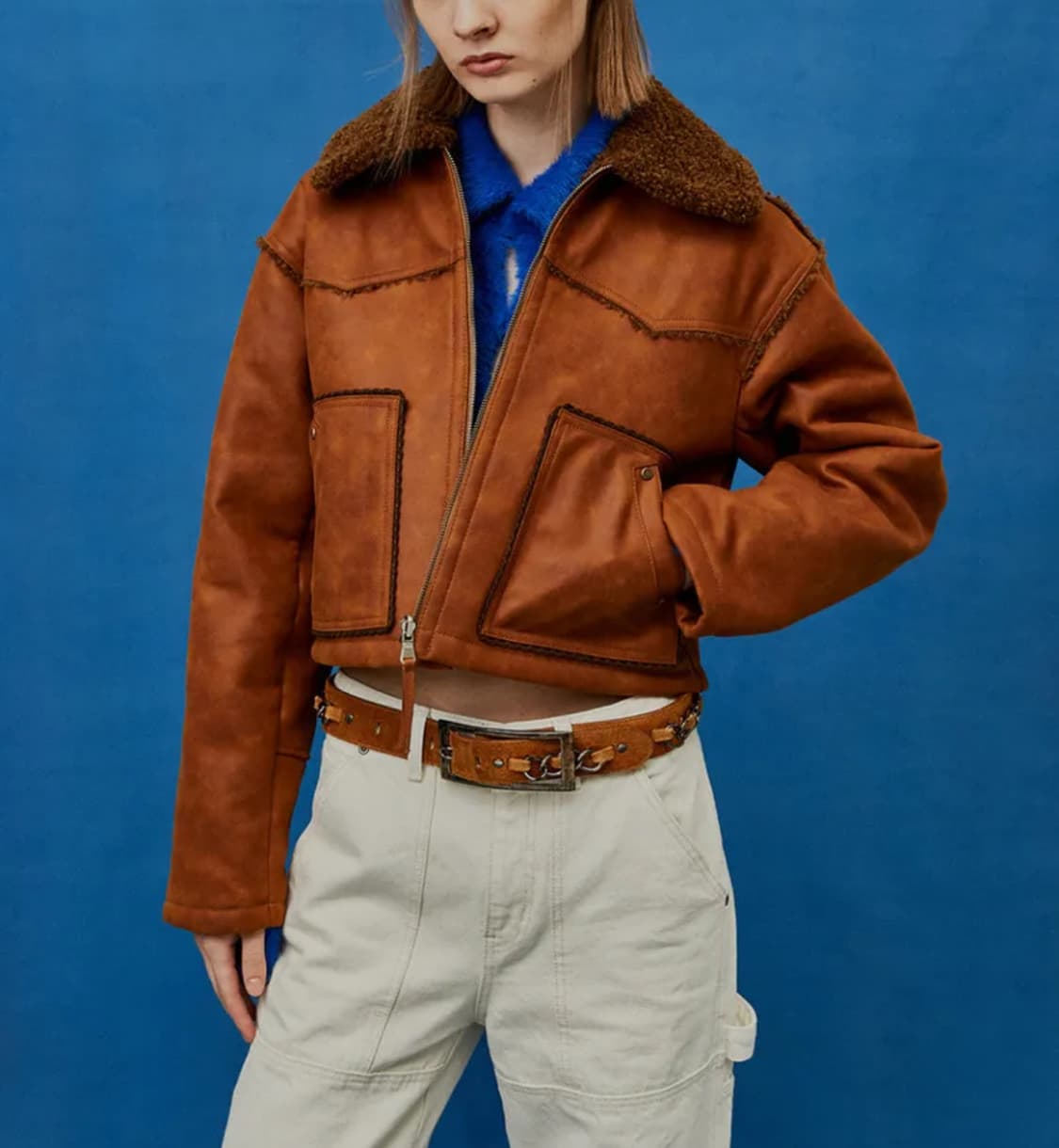 데비어퍼 웨스턴 자켓 무스탕 리버시블 free 상품이미지4