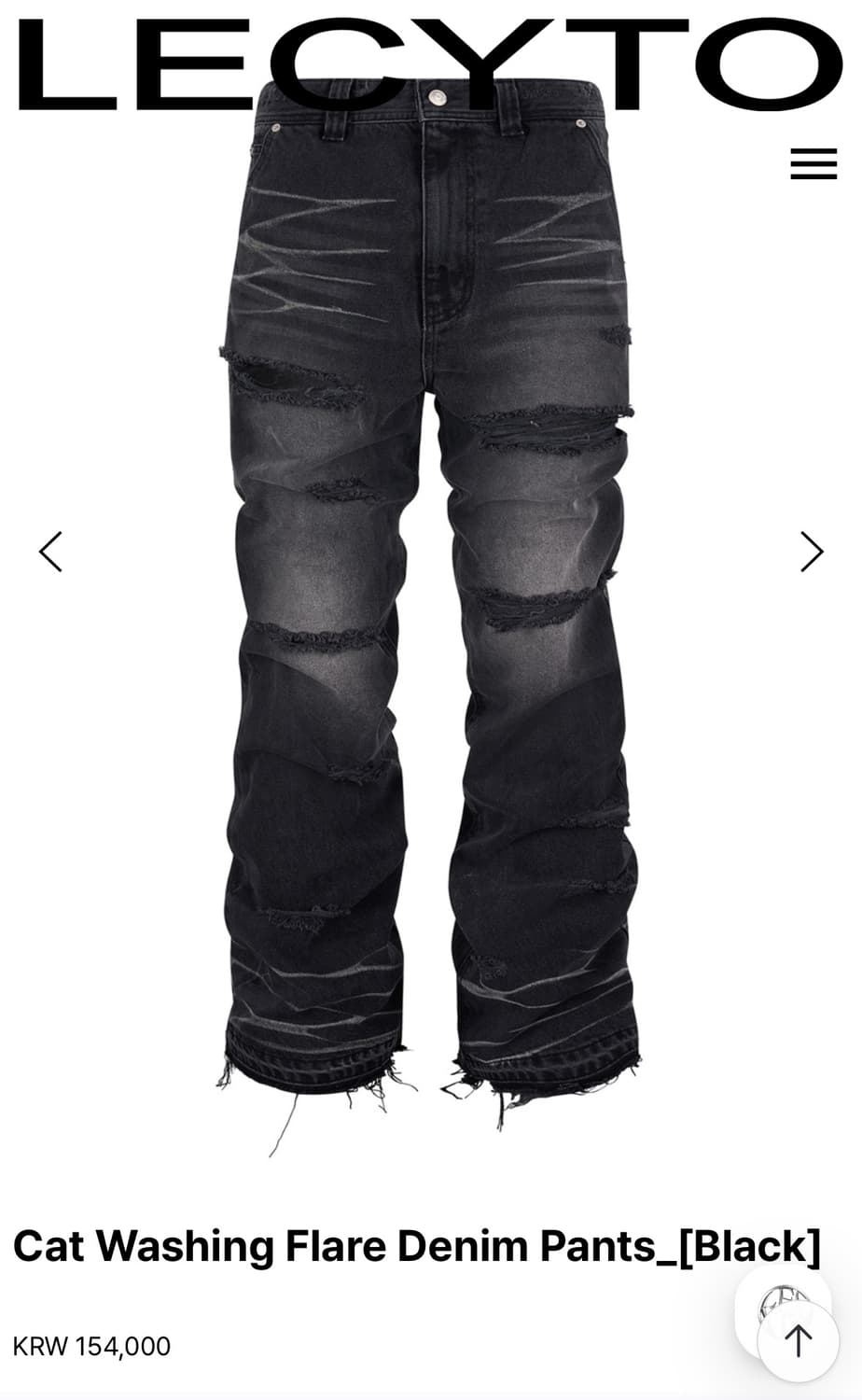 레씨토 Cat Washing Flare Denim Pants_Black 상품이미지1