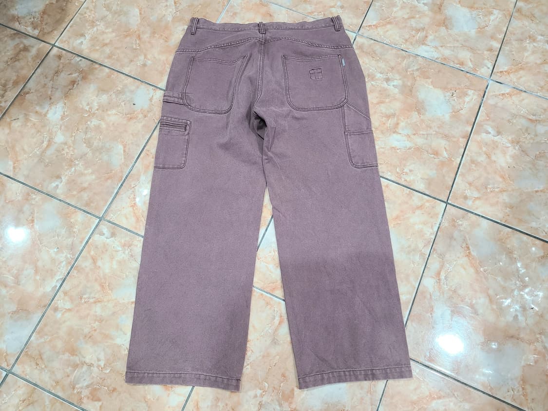 에스피오나지 워시드 더블니 워크팬츠 (버건디) 상품이미지2