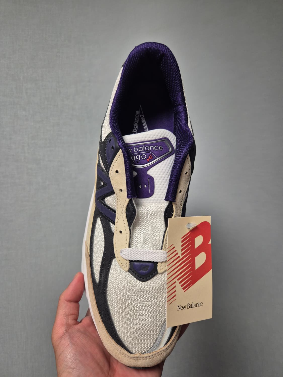 [새상품/285] 뉴발란스 990v6 메이드 인 USA 화이트 블랙 플럼 상품이미지2