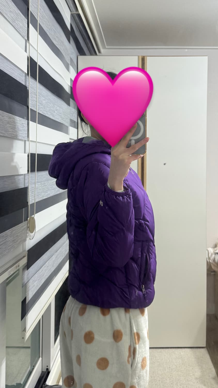 노스페이스 550 보라 체크 패딩 상품이미지2