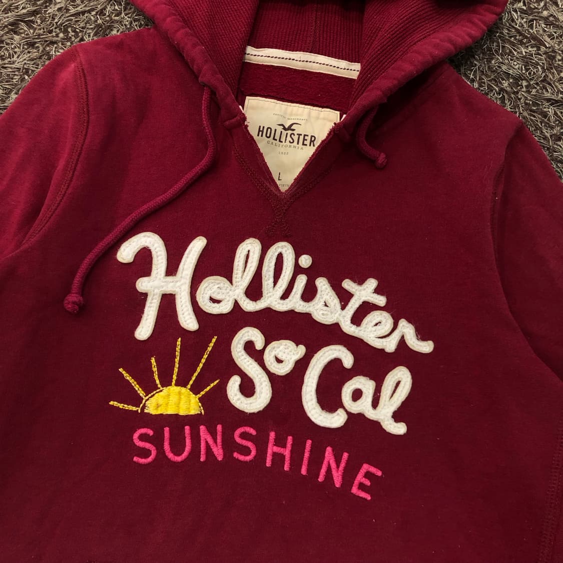 홀리스터 버건디 후드티 상품이미지2