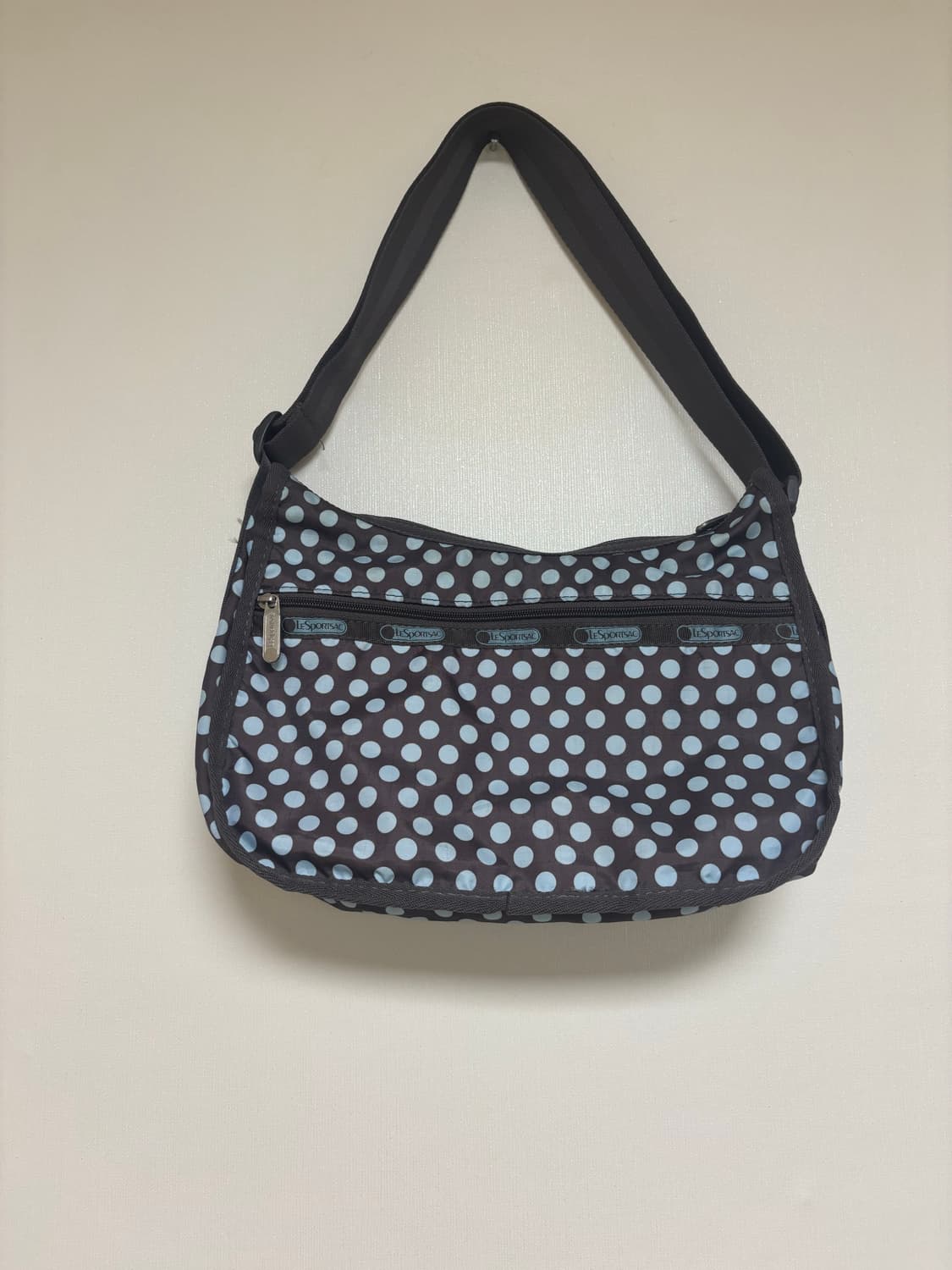 레스포삭 초코 민트 땡땡이 크로스바디백(호보백)+파우치 세트 상품이미지1