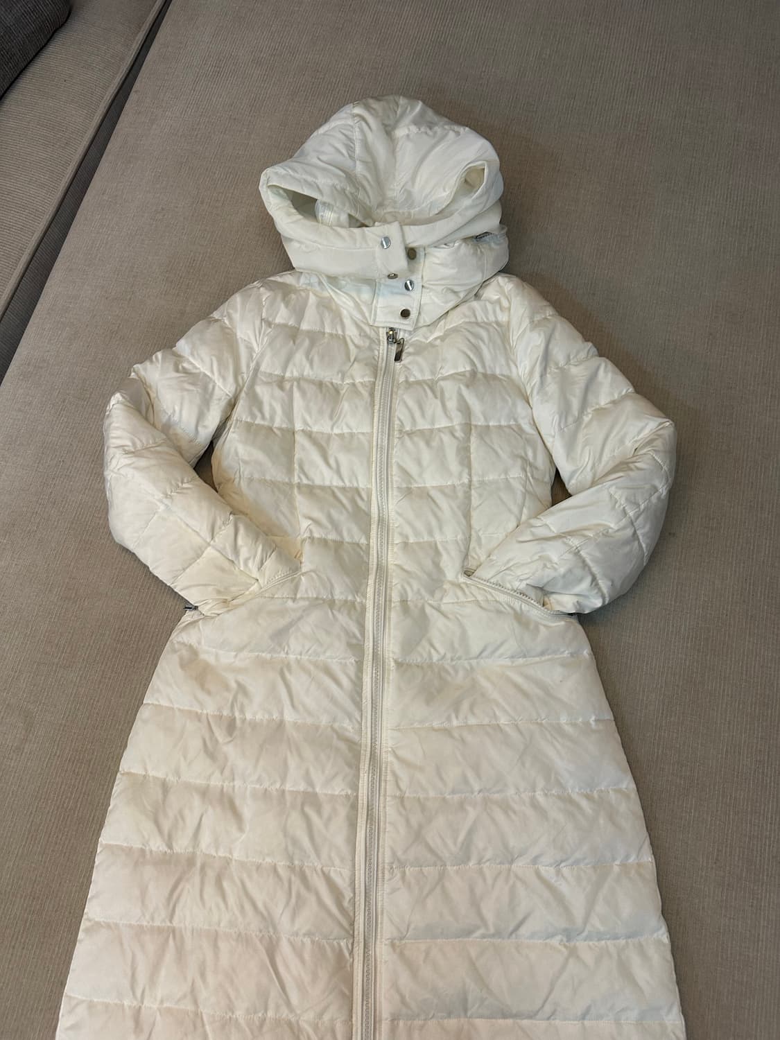 난닝구 화이트 롱패딩 S 상품이미지1