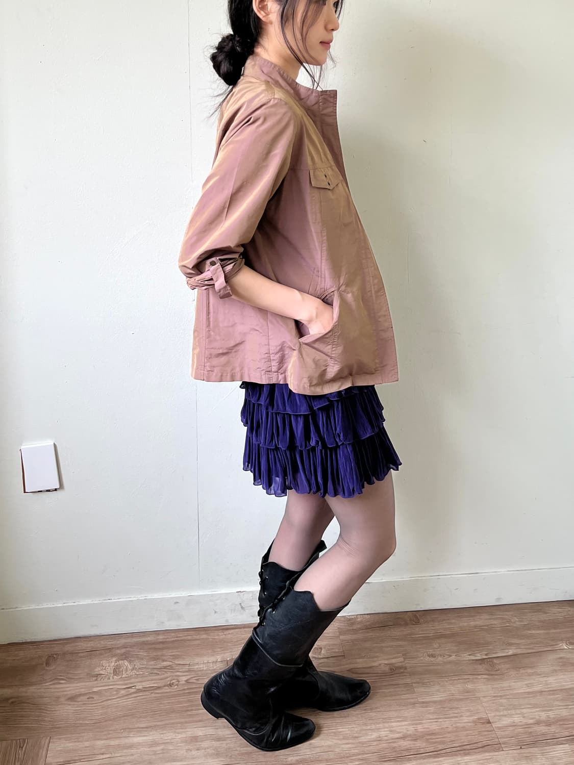 Japan vtg 로즈 바이커 자켓 상품이미지6