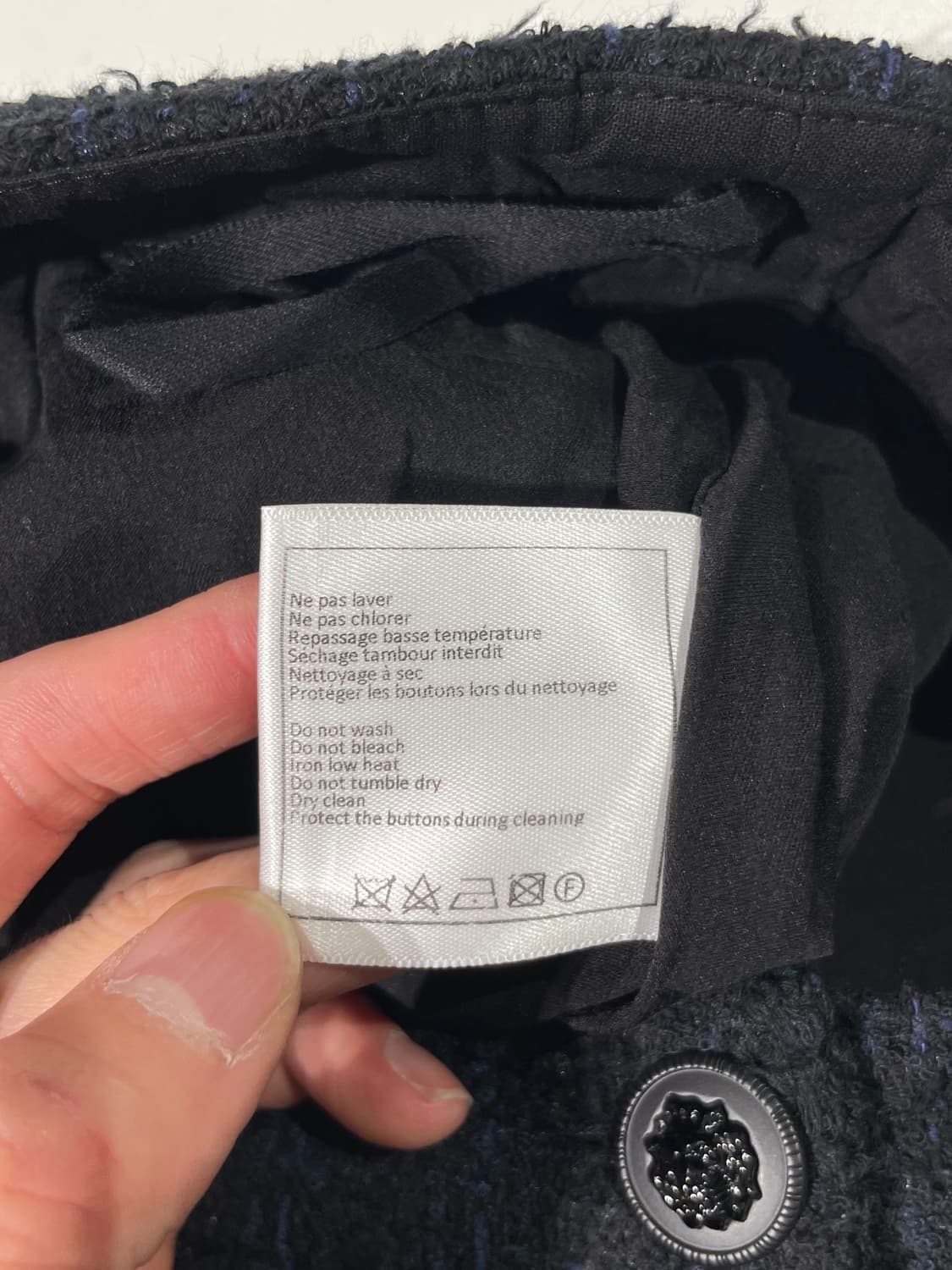 샤넬 유니폼 블랙 프론트 포켓 트위드 팬츠 상품이미지9