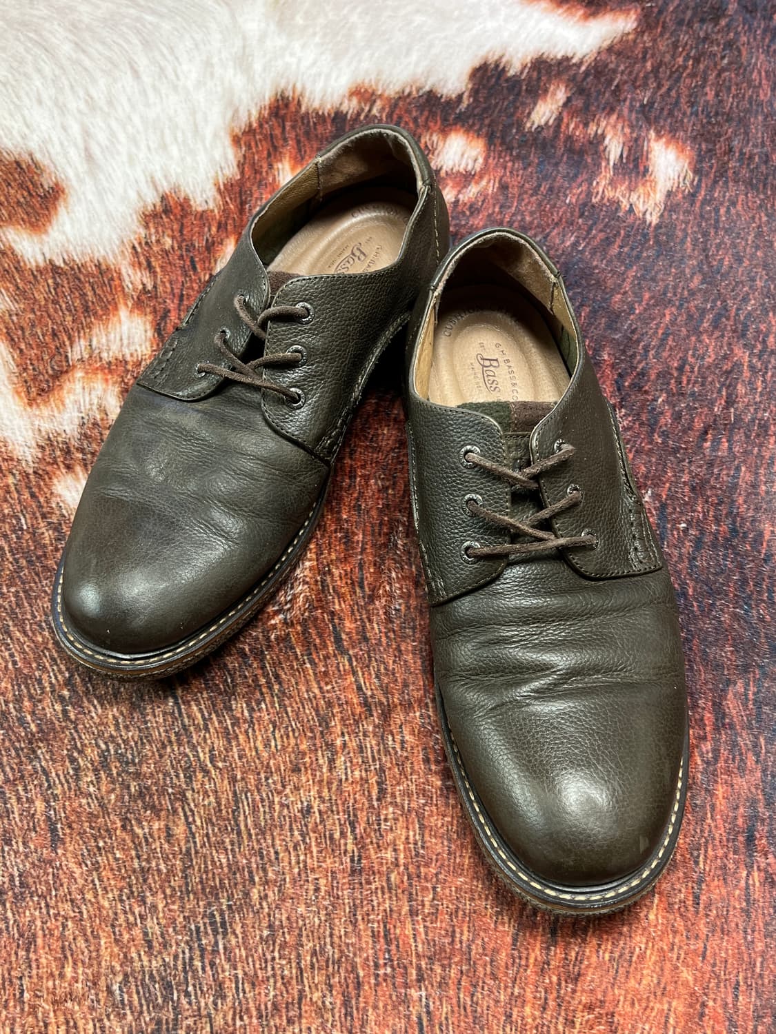 [285] Bass 바스 카키 올리브 더비슈즈 상품이미지1