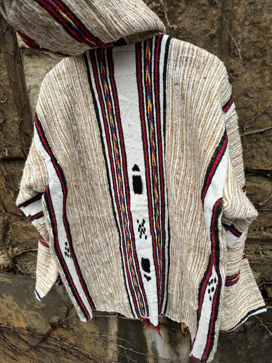 모로칸 러그 블랑켓 핸드메이드 후드 더플 코트 자켓 상품이미지5