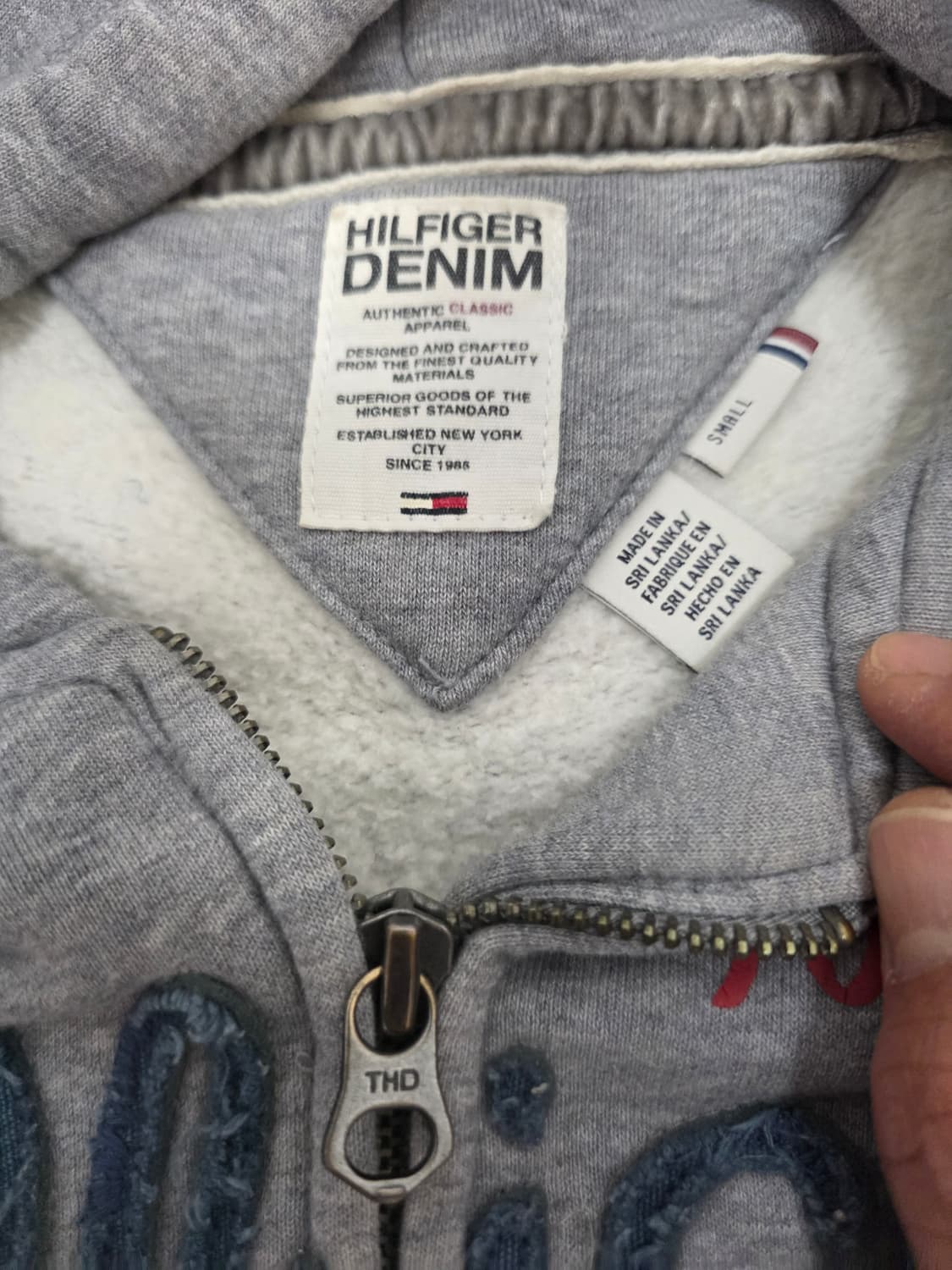 타미힐피거 아플리케 자수 기모 후드집업 S 상품이미지2