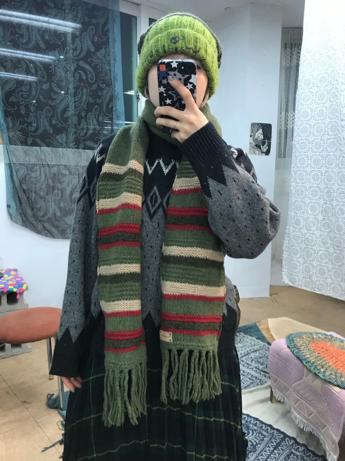 썰스데이아일랜드 에스닉 스트라이프 머플러 목도리  상품이미지2