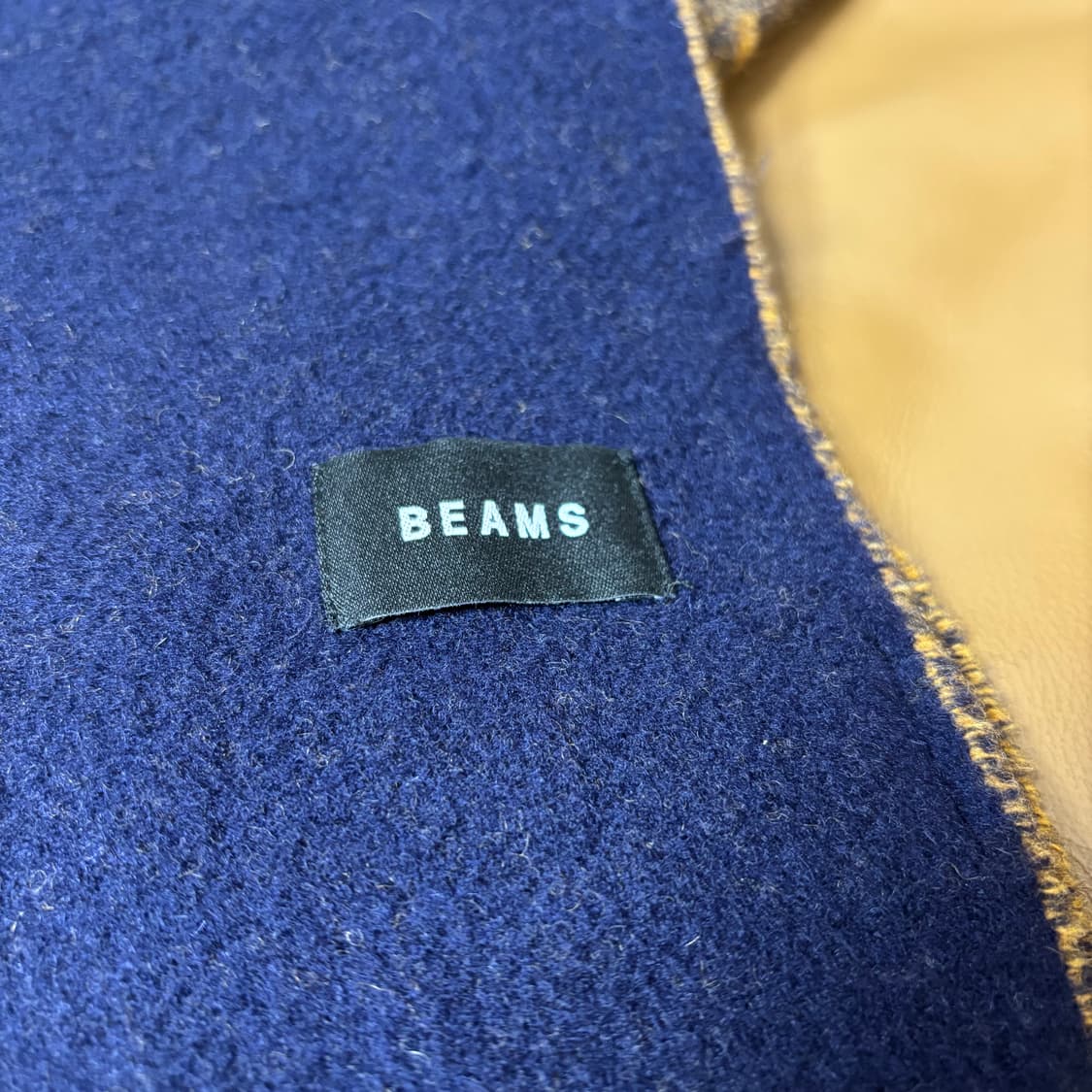 Beams 빔즈 투톤 브라운 네이비 머플러 목도리 상품이미지2