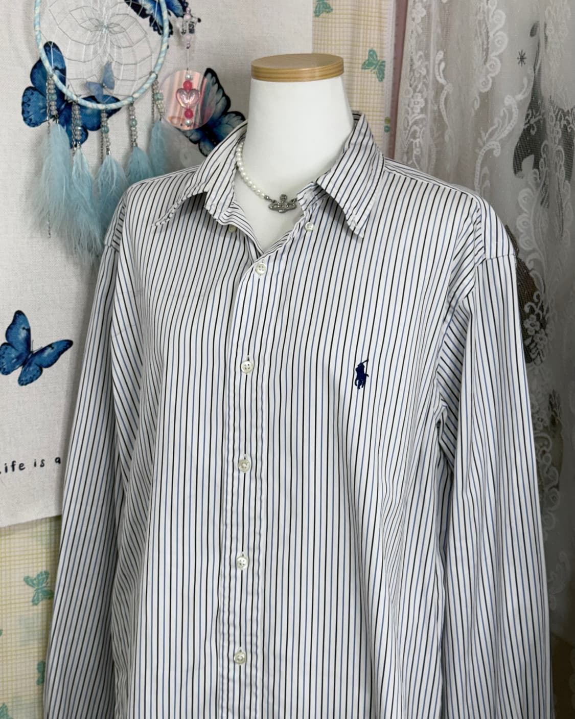 폴로 랄프로렌 블루 스트라이프 셔츠 상품이미지4
