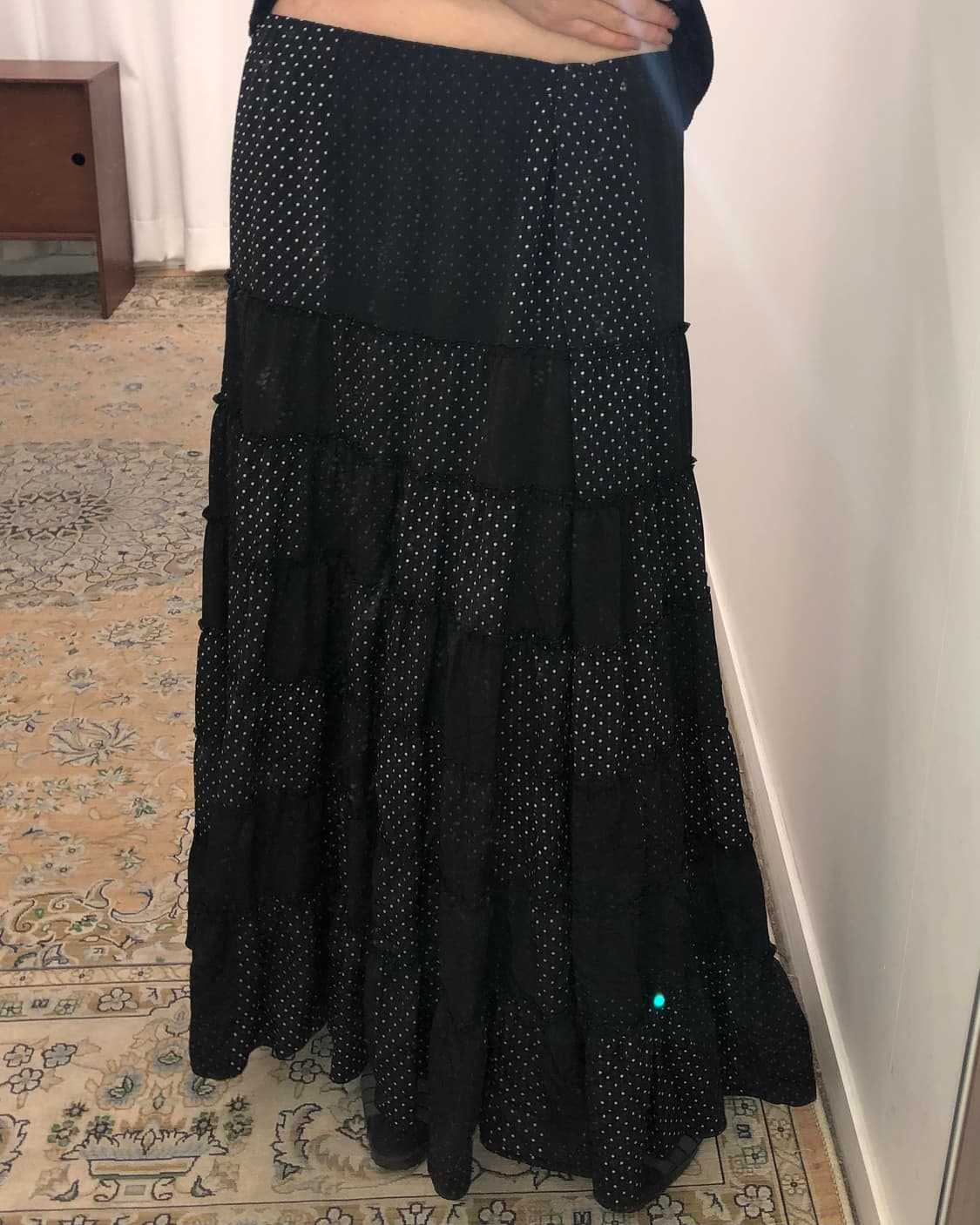 도트 레이스 롱 스커트 상품이미지1