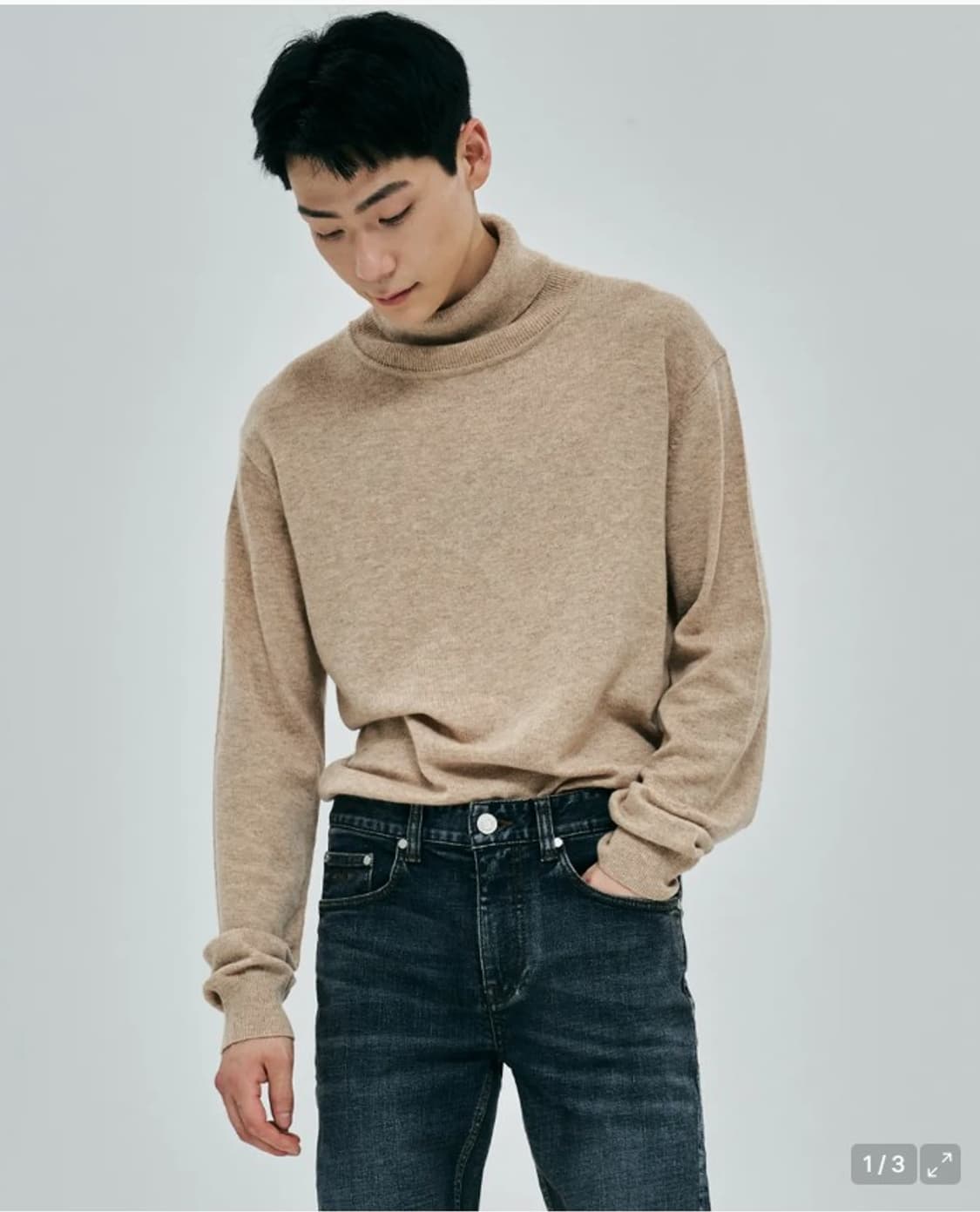 (새제품)PLAC 플랙 터틀넥 니트 베이지 L 상품이미지2