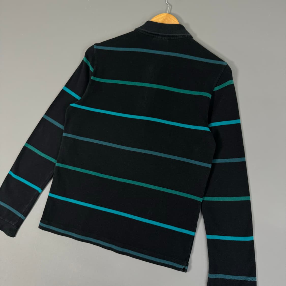 라코스테 스트라이프 긴팔 카라티 블랙 3 [070904 상품이미지9