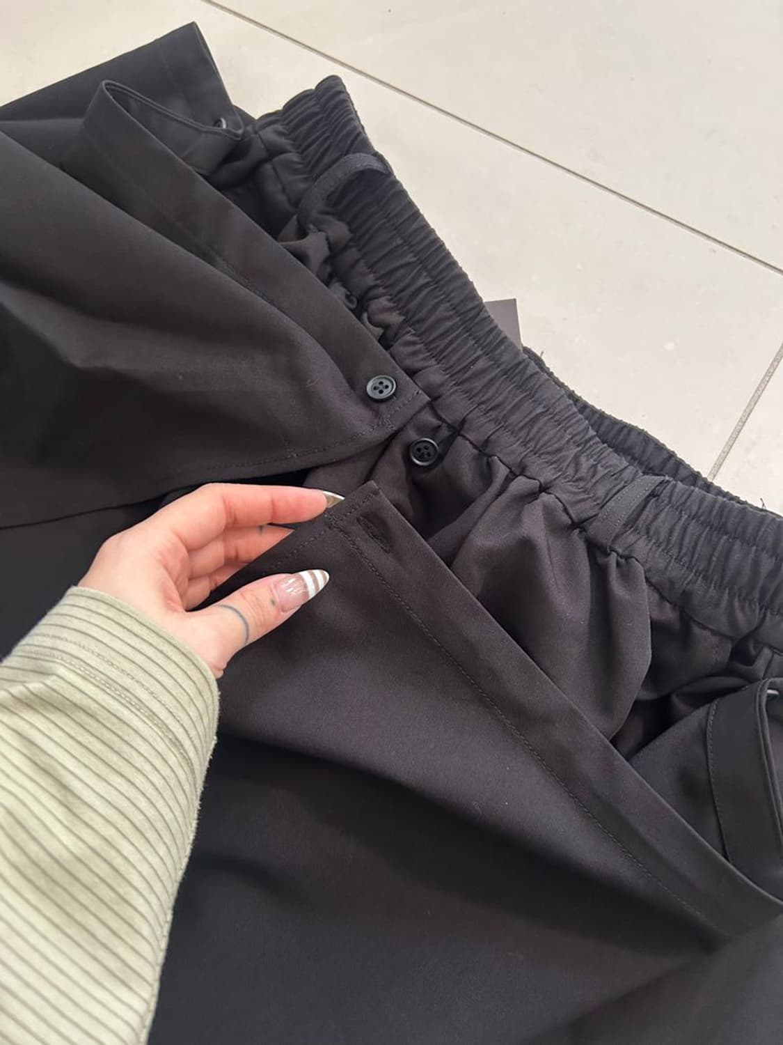 CAPE BAGGY TROUSERS 레이어드 케이프 바지 상품이미지2
