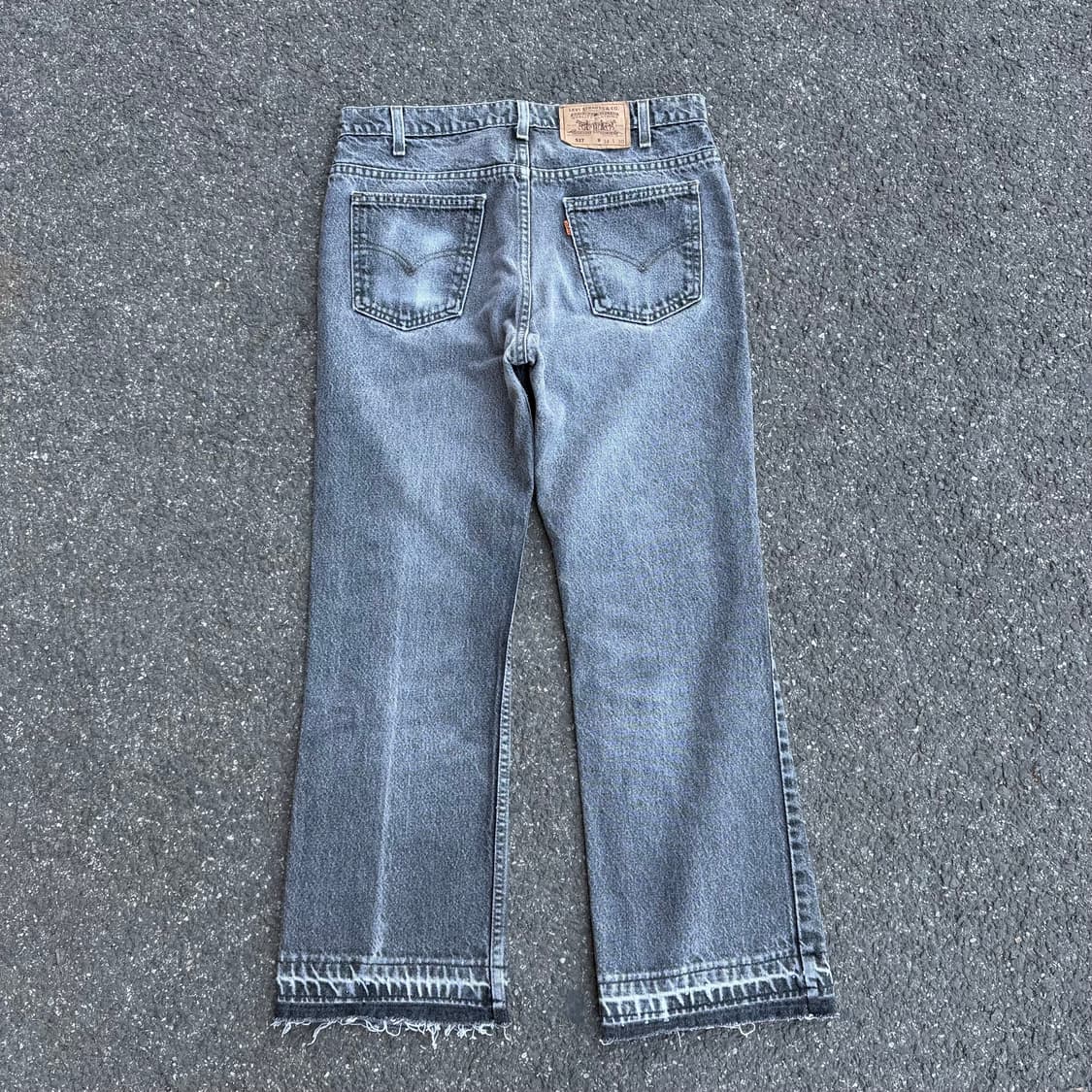 90s USA 빈티지 리바이스 517 부츠컷 오렌지탭 흑청 상품이미지5