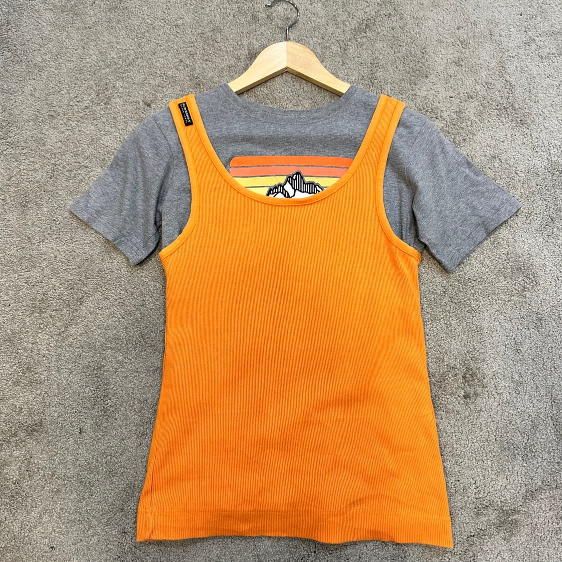 버버리 블랙라벨 오렌지 골지 탱크탑M 상품이미지8