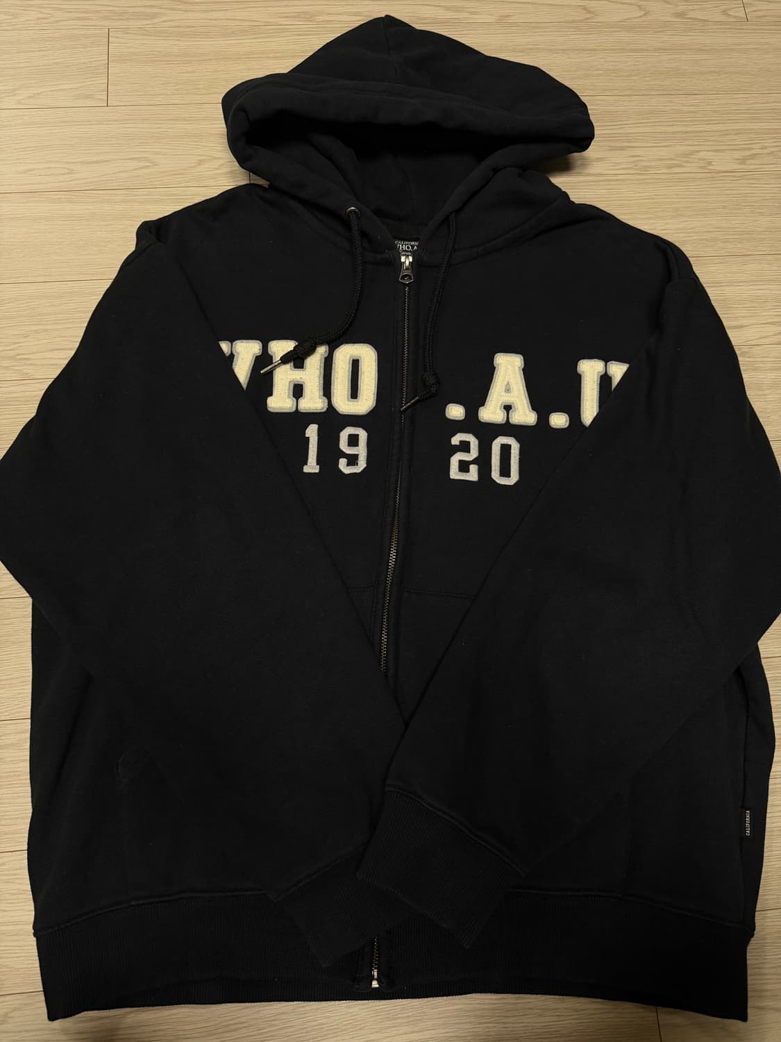 후아유 블랙 후드집업 L 상품이미지2