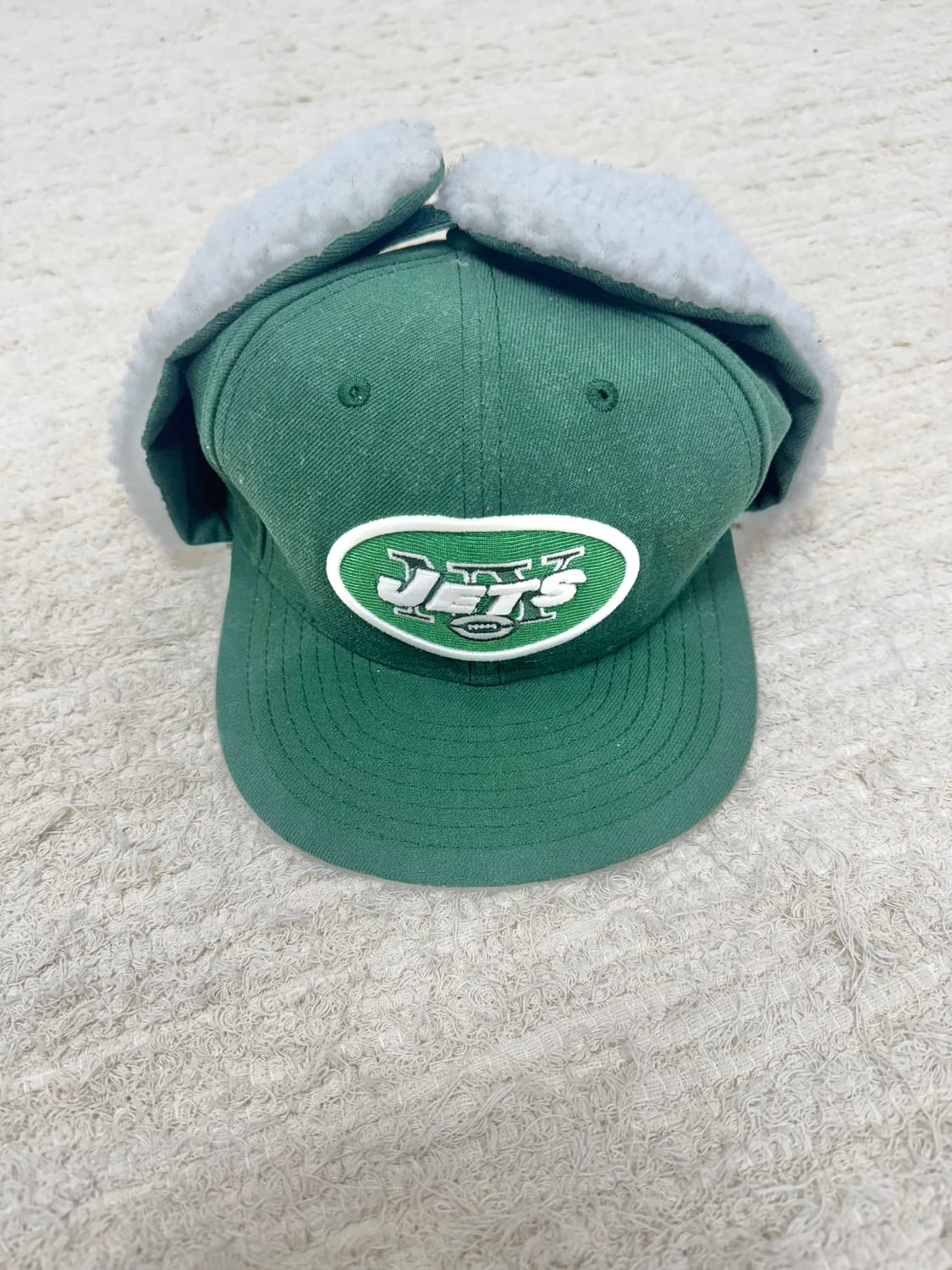 •NFL New York Jets 빈티지 트래퍼 캡 · 이어플랩 퍼 모자 상품이미지1